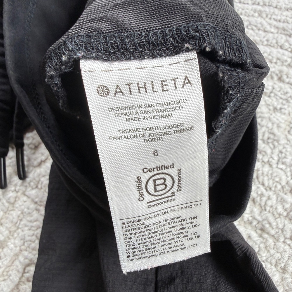Athleta Trekkie North Jogger Women 6 Black Hiking Travel Pants Gorpcore Utility - Picture 8 of 10